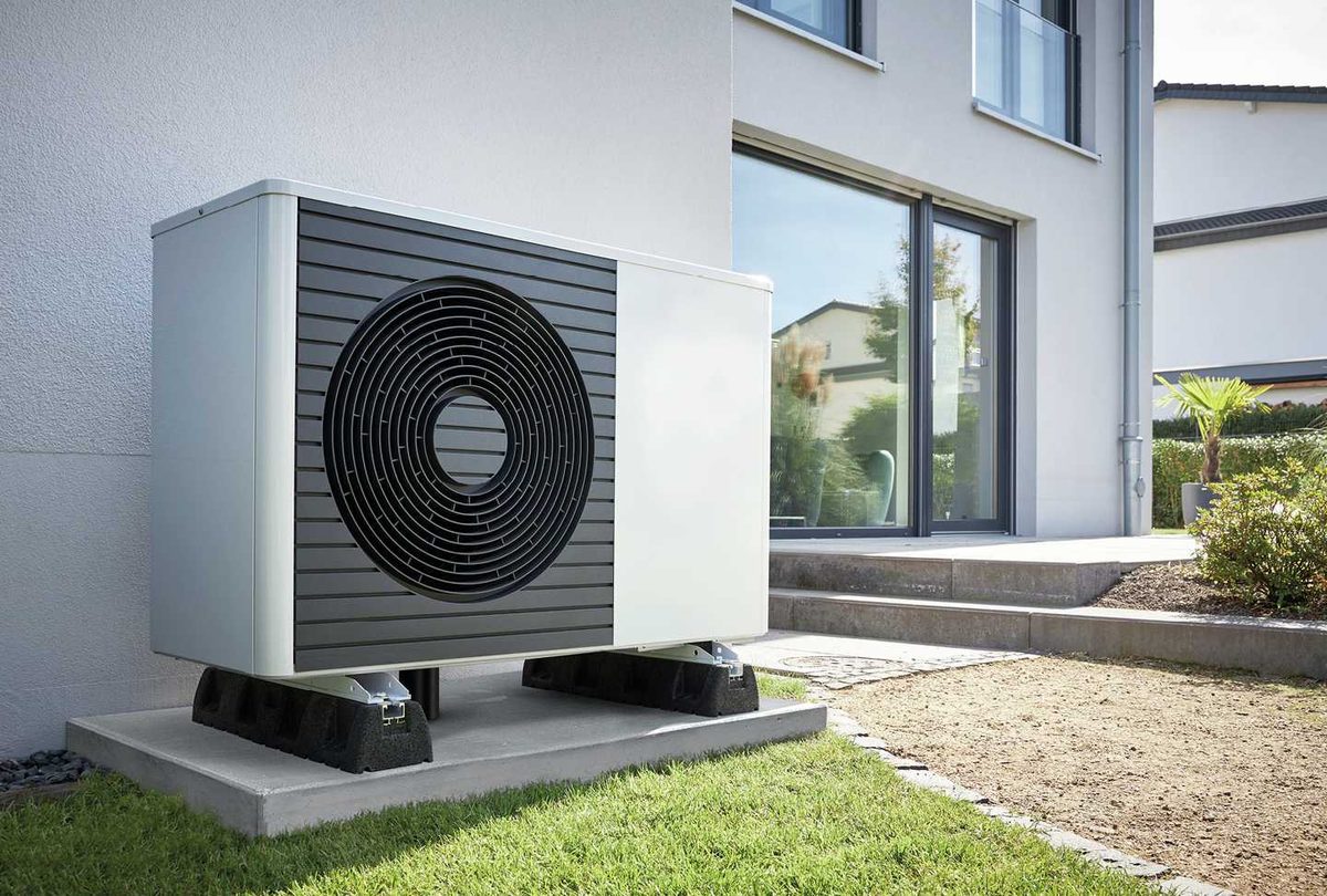 Wärmepumpe an der Hauswand